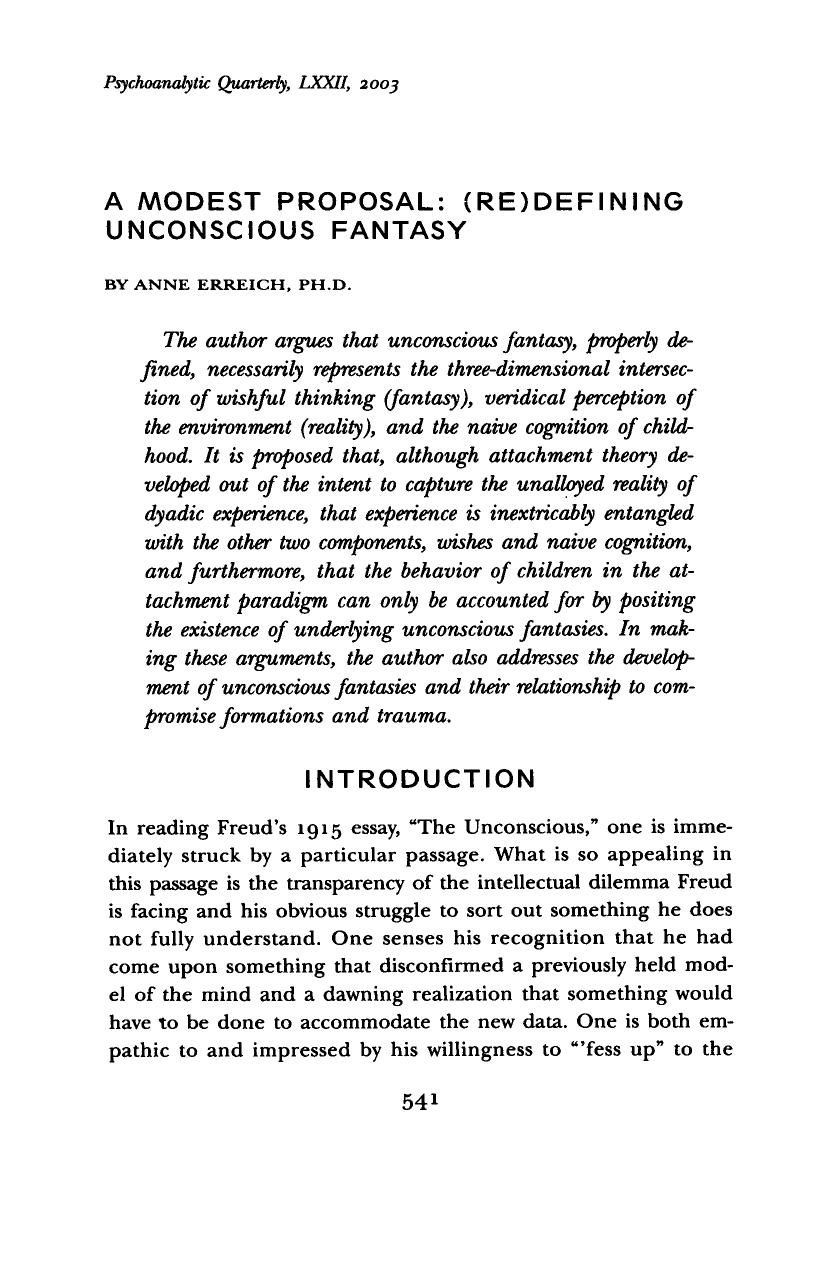 The Psychoanalytic Quarterly, Volume 72, Issue 3 (2003) by Unknown
