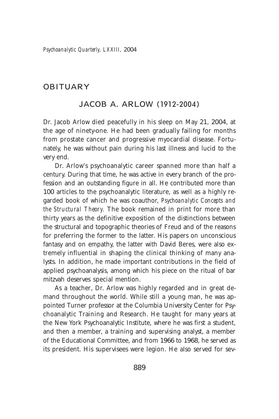 The Psychoanalytic Quarterly, Volume 73, Issue 4 (2004) by Unknown