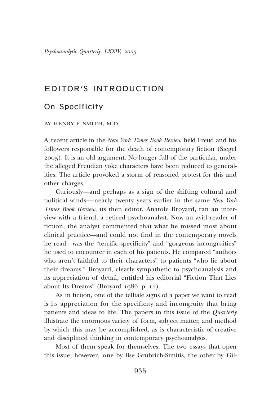 The Psychoanalytic Quarterly, Volume 74, Issue 4 (2005) by Unknown