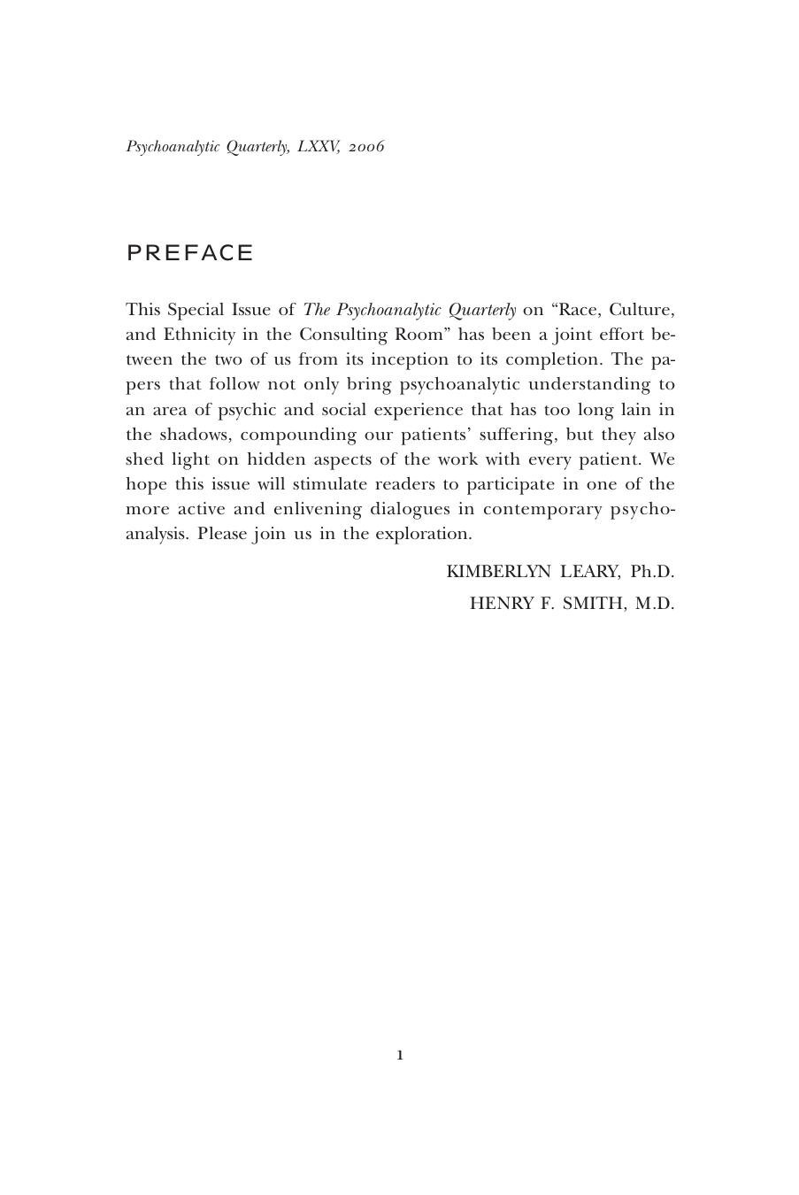 The Psychoanalytic Quarterly, Volume 75, Issue 1 (2006) by Unknown