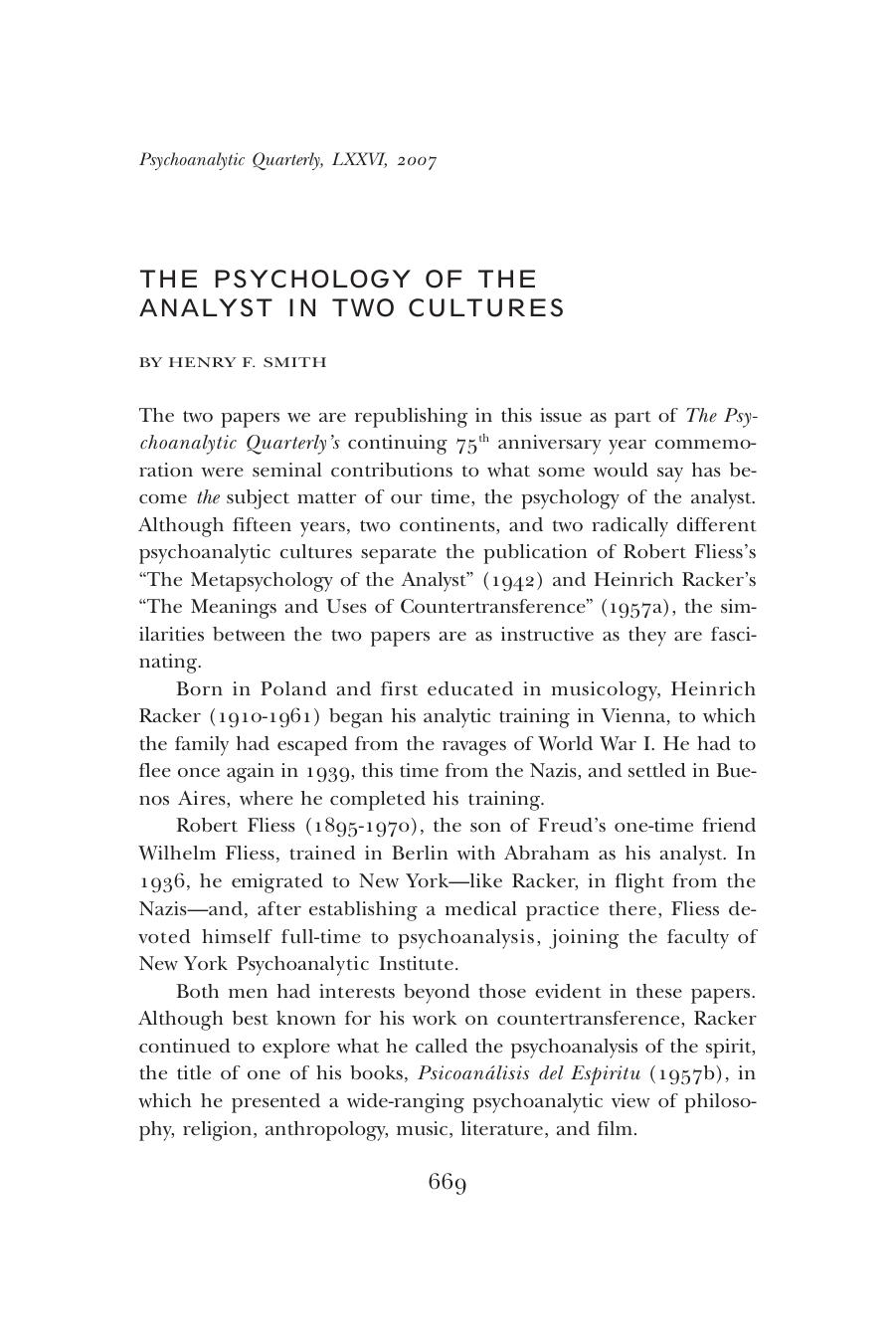 The Psychoanalytic Quarterly, Volume 76, Issue 3 (2007) by Unknown
