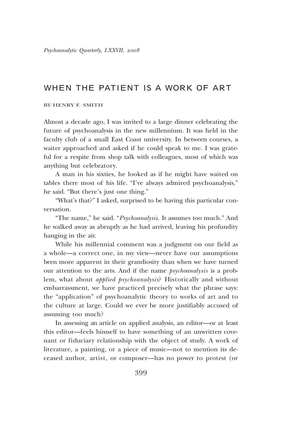 The Psychoanalytic Quarterly, Volume 77, Issue 2 (2008) by Unknown