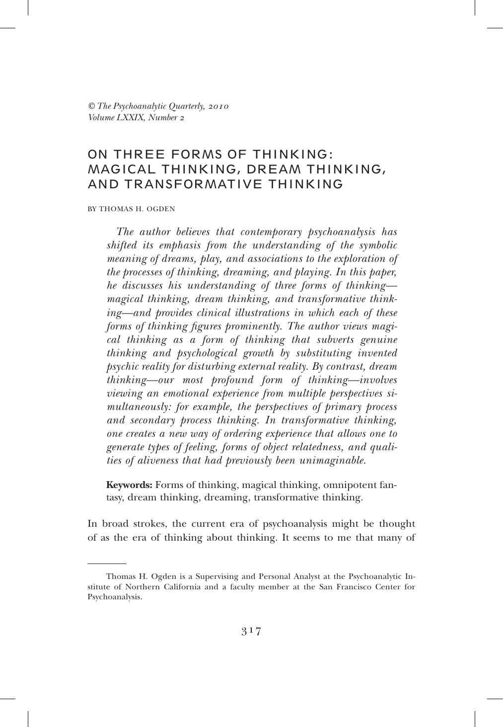 The Psychoanalytic Quarterly, Volume 79, Issue 2 (2010) by Unknown