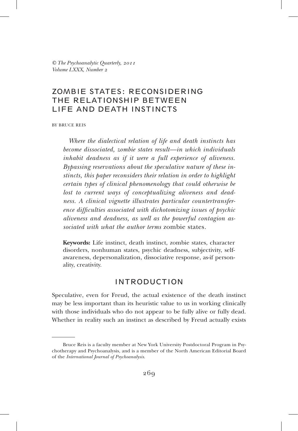 The Psychoanalytic Quarterly, Volume 80, Issue 2 (2011) by Unknown