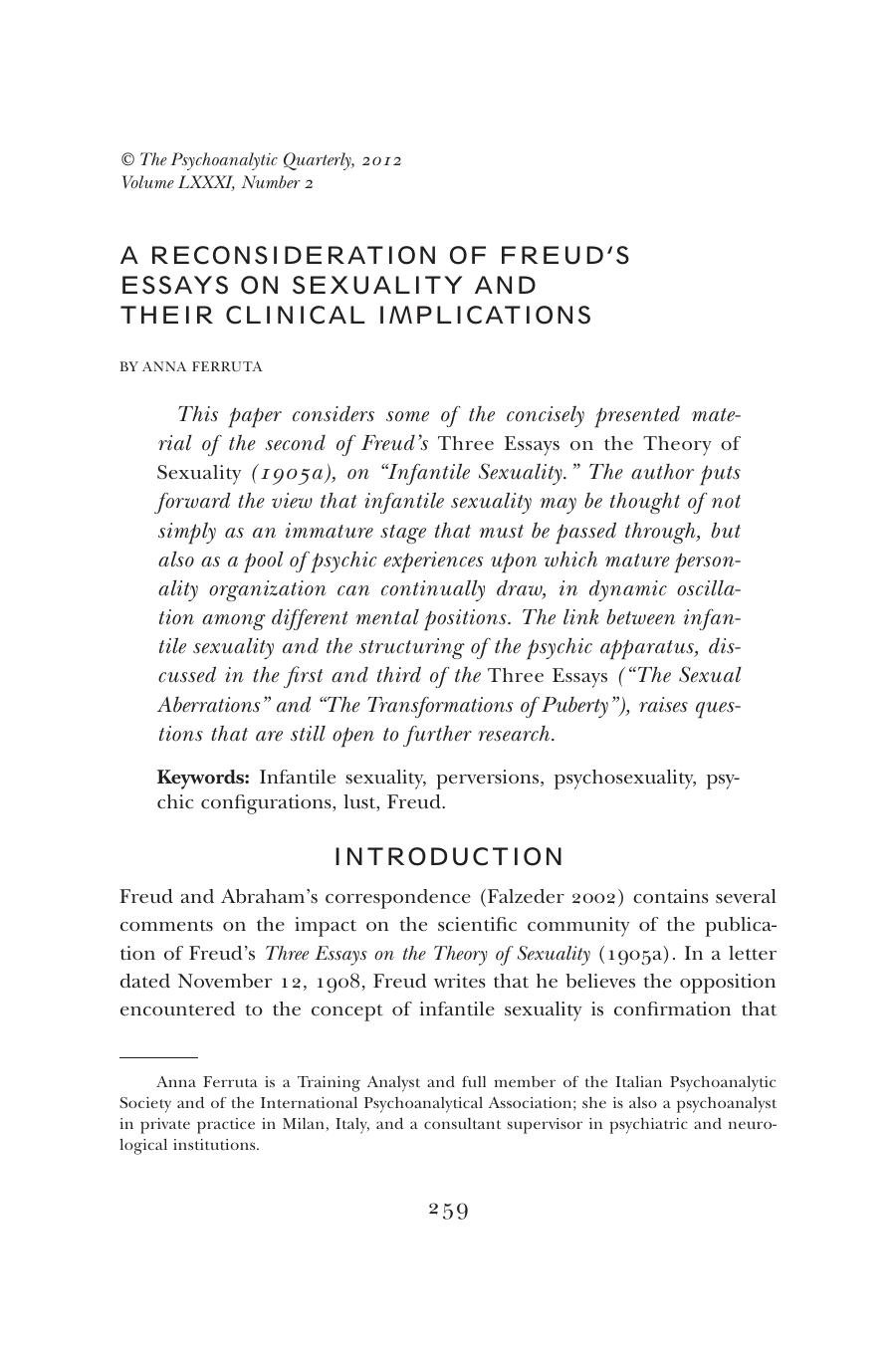 The Psychoanalytic Quarterly, Volume 81, Issue 2 (2012) by Unknown