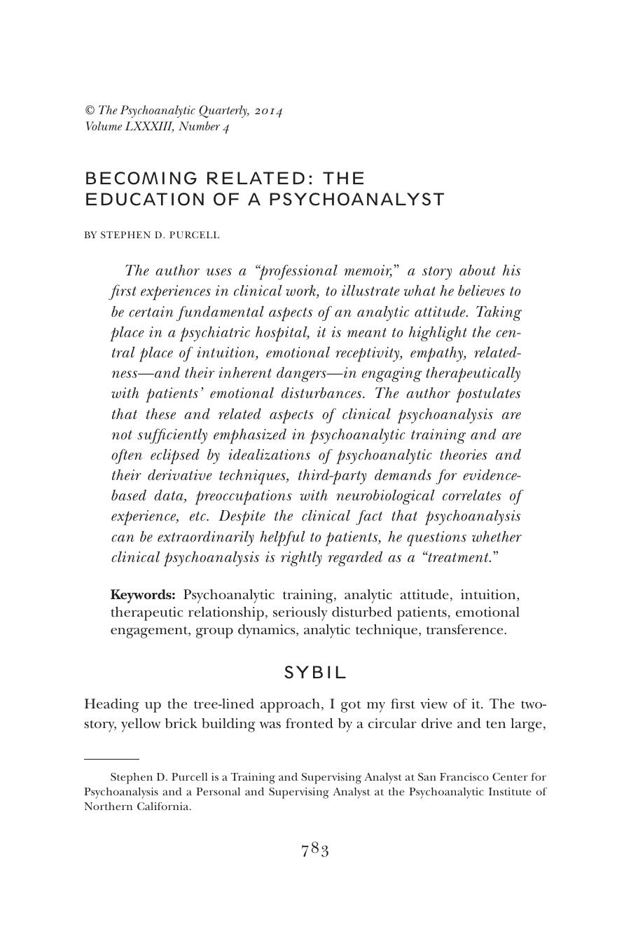 The Psychoanalytic Quarterly, Volume 83, Issue 4 (2014) by Unknown