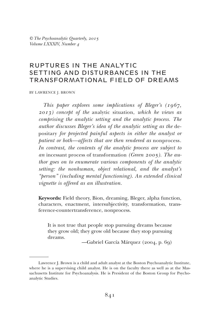 The Psychoanalytic Quarterly, Volume 84, Issue 4 (2015) by Unknown
