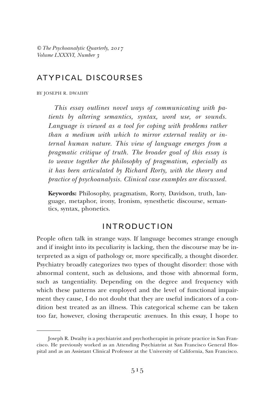 The Psychoanalytic Quarterly, Volume 86, Issue 3 (2017) by Unknown