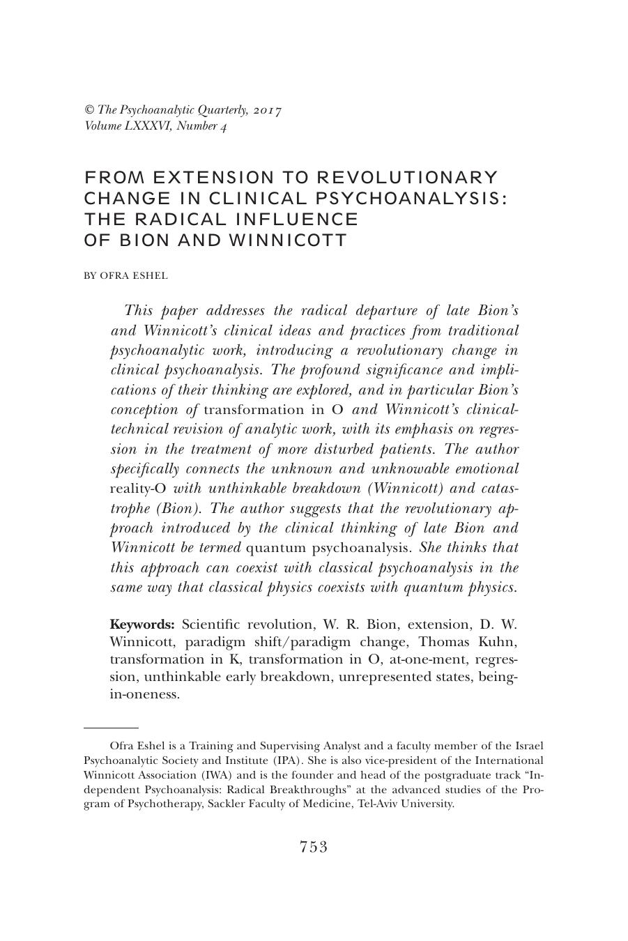 The Psychoanalytic Quarterly, Volume 86, Issue 4 (2017) by Unknown