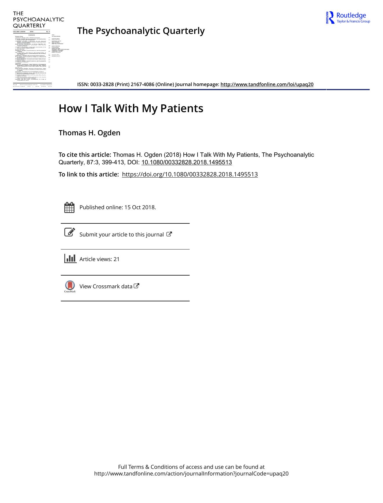 The Psychoanalytic Quarterly, Volume 87, Issue 3 (2018) by Unknown