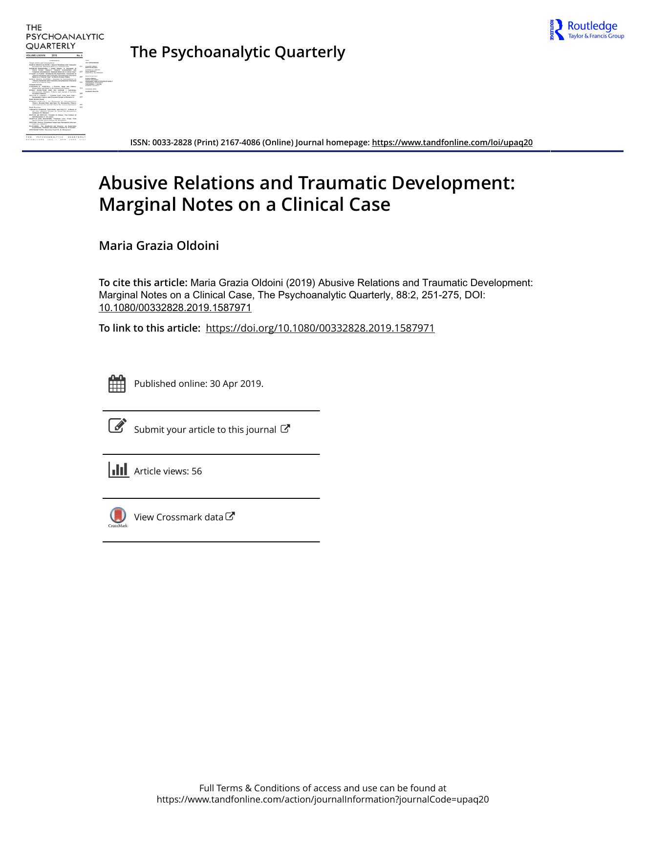 The Psychoanalytic Quarterly, Volume 88, Issue 2 (2019) by Unknown