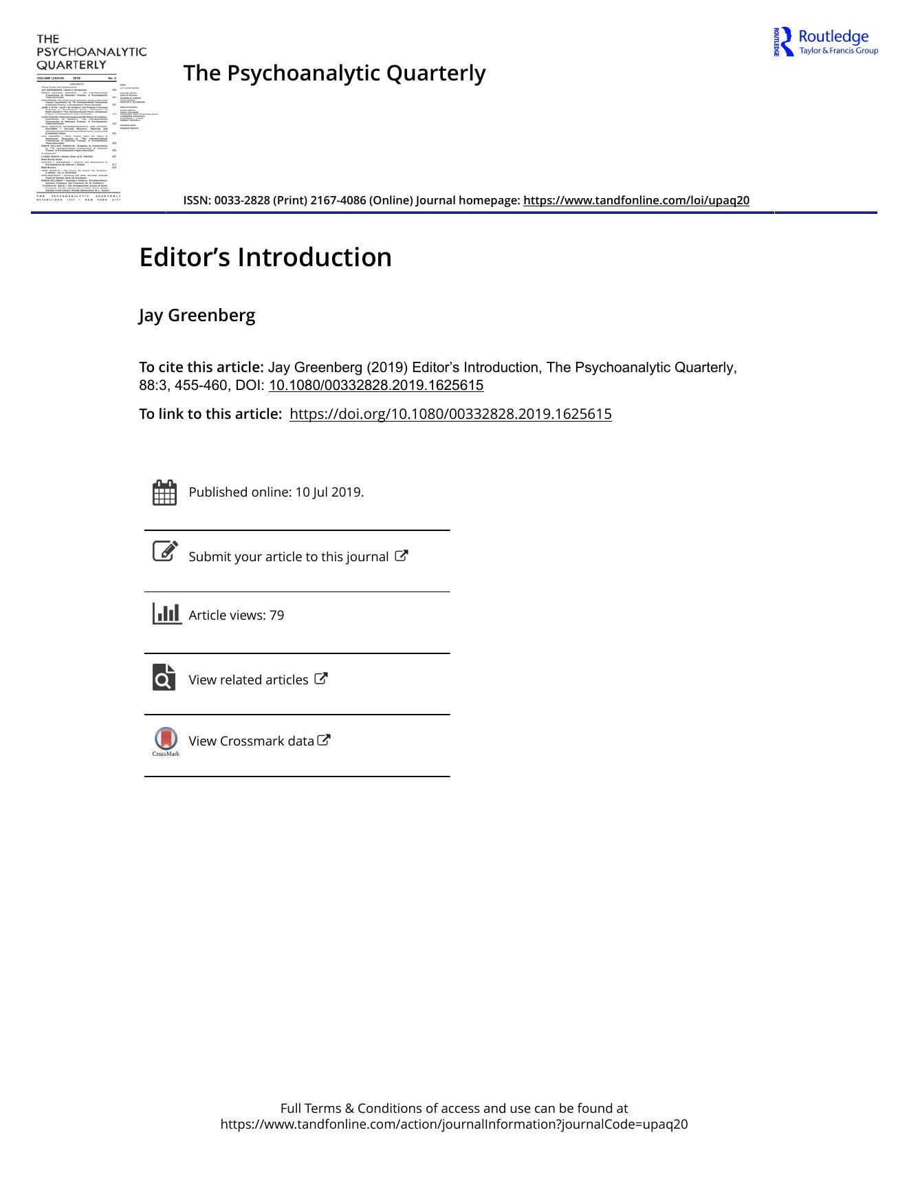 The Psychoanalytic Quarterly, Volume 88, Issue 3 (2019) by Unknown