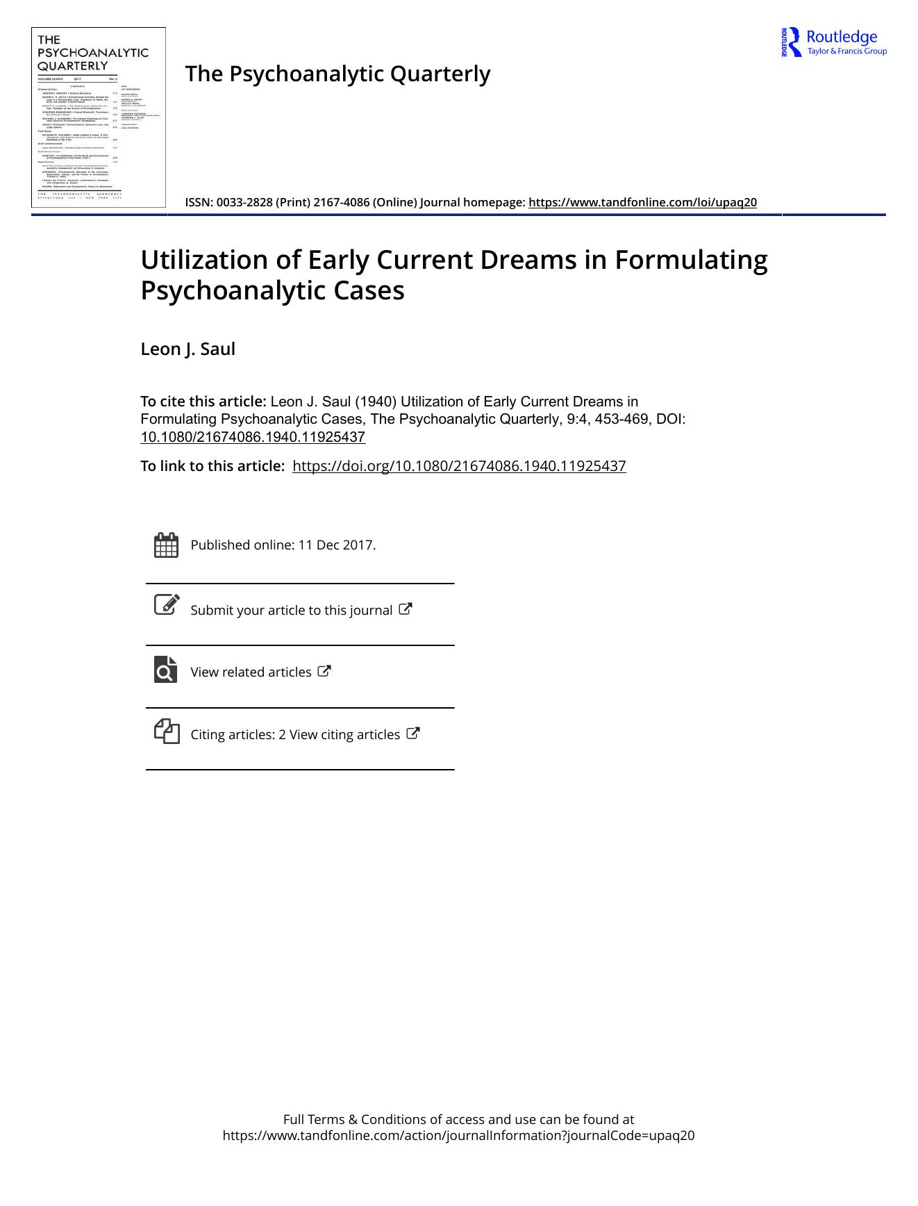 The Psychoanalytic Quarterly, Volume 9, Issue 4 (1940) by Unknown