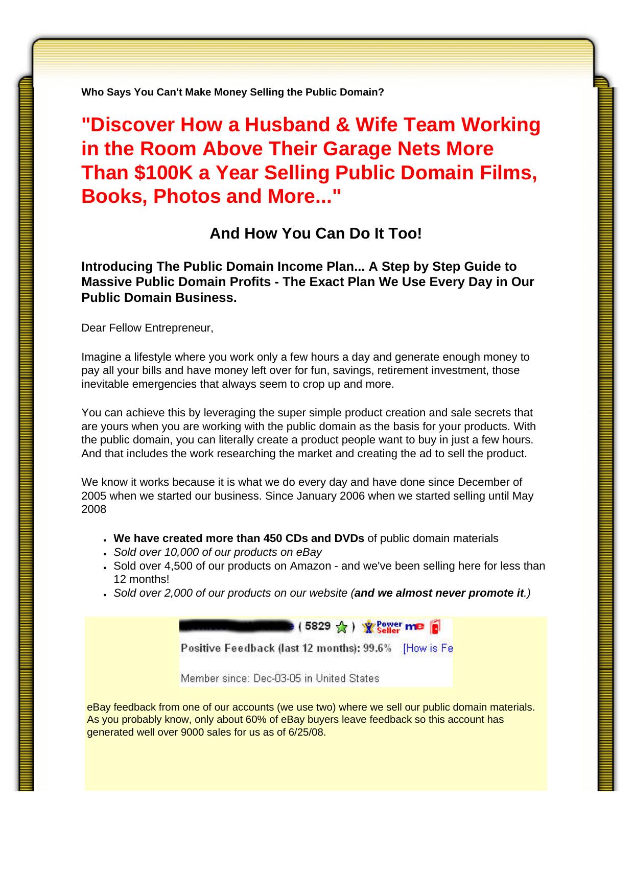 The Public Domain Income Plan. by Best of Kuszter's Collection