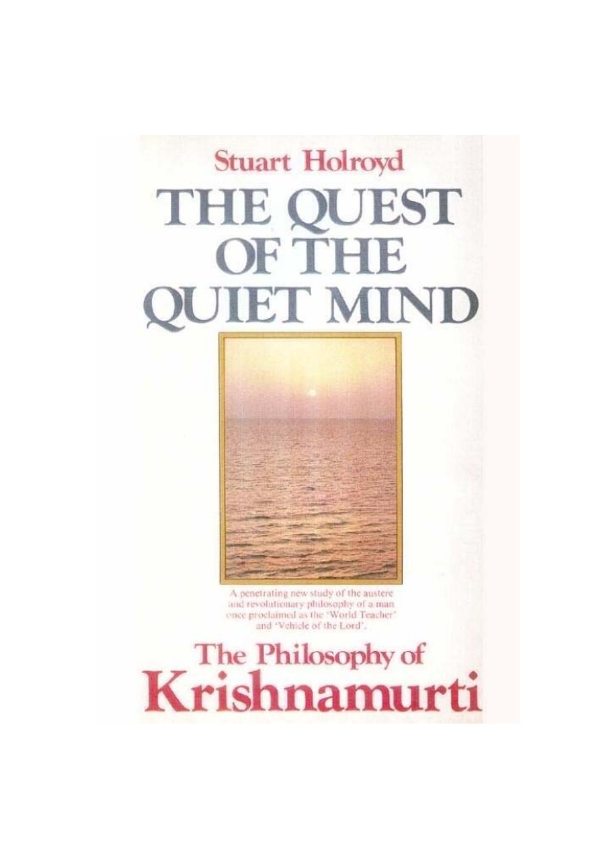The Quest of the Quiet Mind by Stuart Holroyd