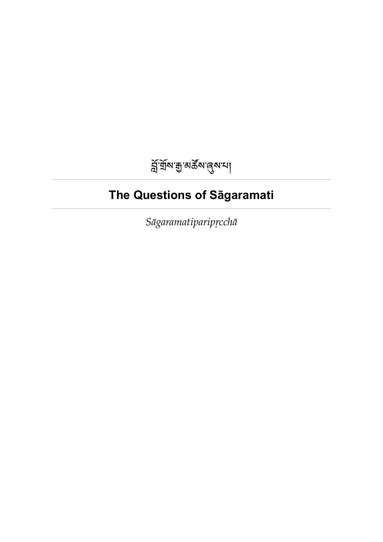The Questions of SÄgaramati | 84000 Reading Room by Unknown