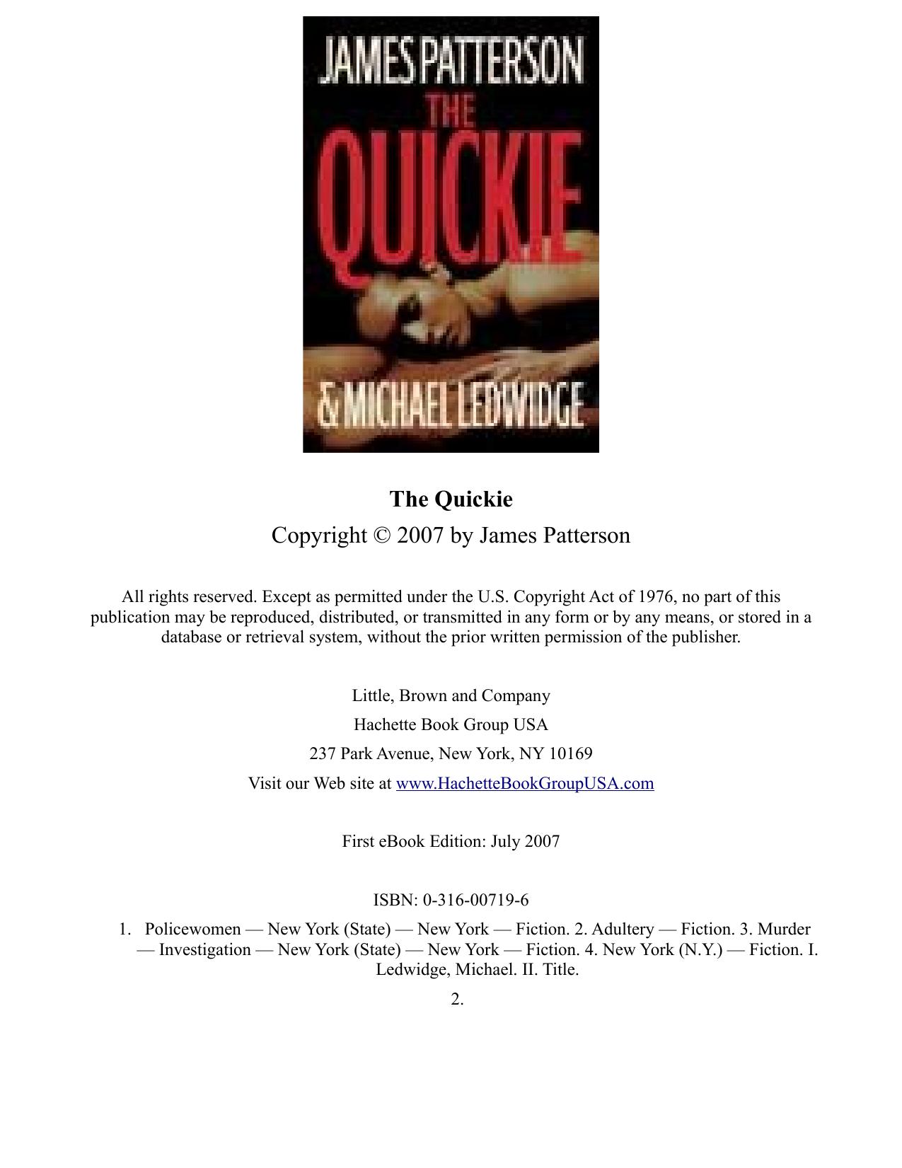 The Quickie by James Patterson Michael Ledwidge