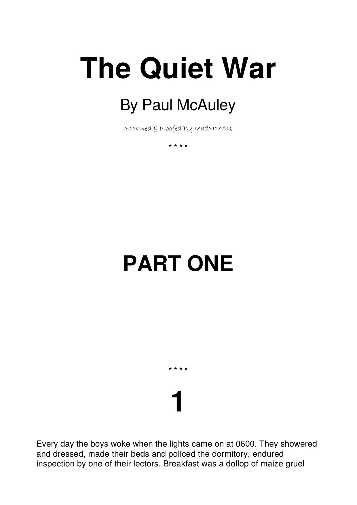 The Quiet War by Paul J. McAuley