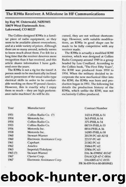 The R390A Receiver A Milestone In HF Communications by Unknown