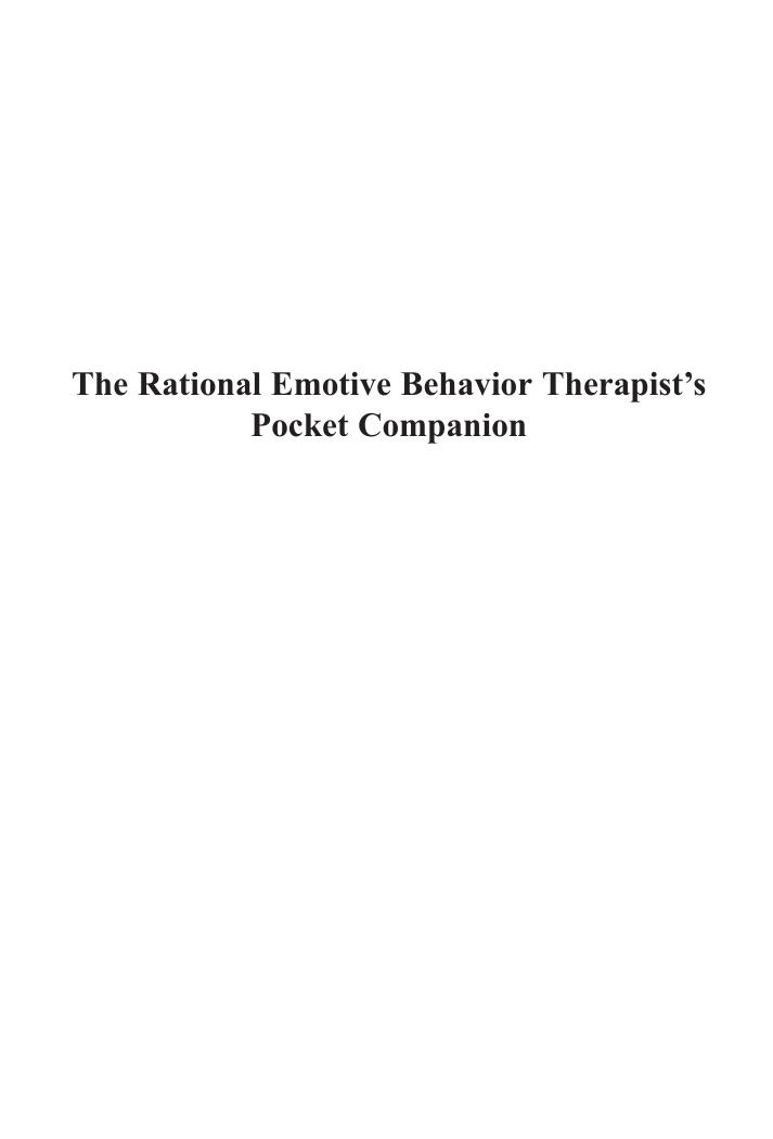 The REBT Therapist’s Pocket Companion by Windy Dryden Michael Neenan