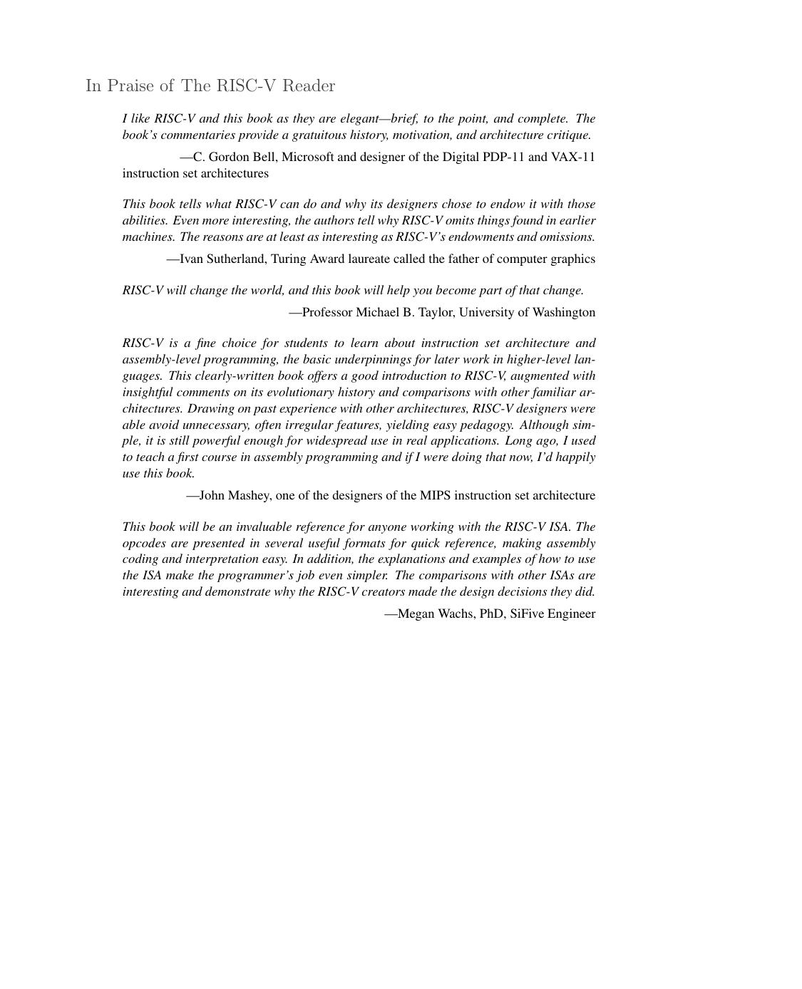 The RISC-V Reader: An Open Architecture Atlas by David Patterson; Andrew Waterman