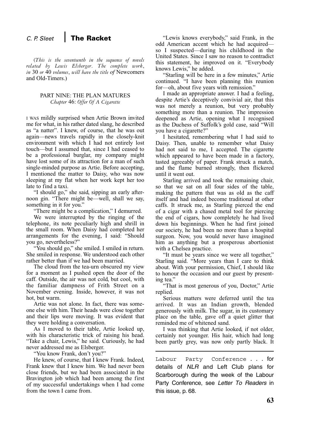 The Racket by C. P. Sleet