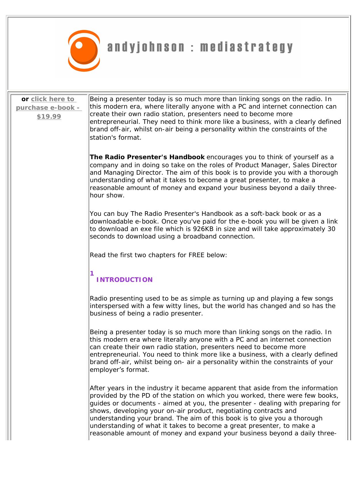 The Radio Presenter's Handbook. by Best of Kuszter's Collection