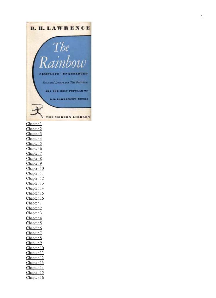 The Rainbow by D. H. Lawrence