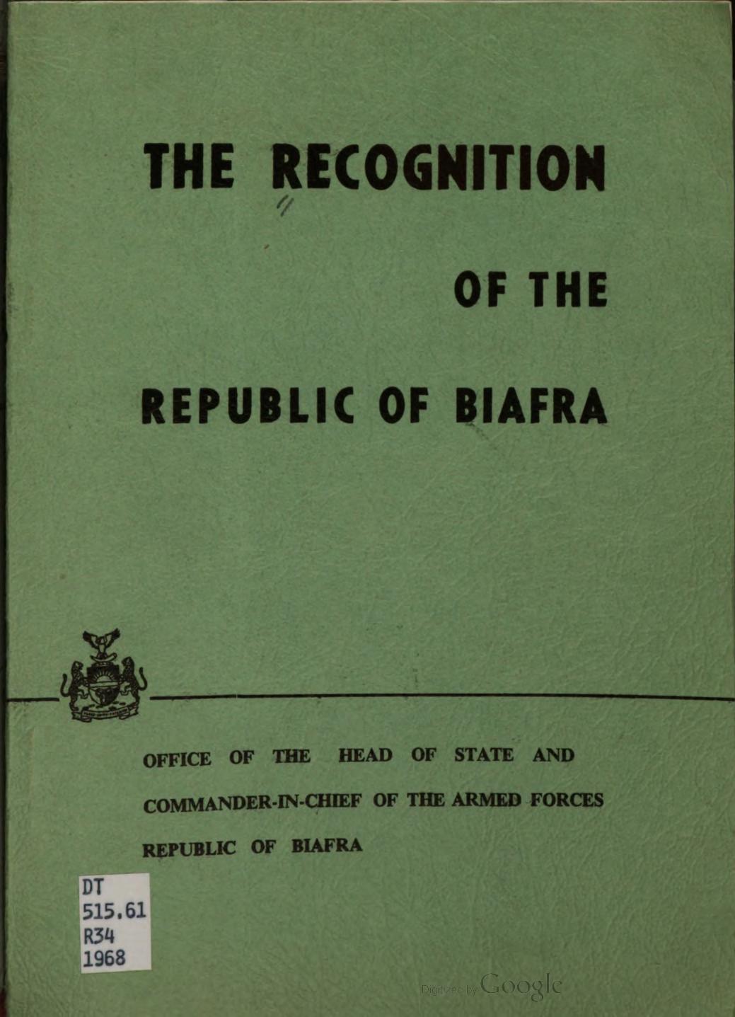 The Recognition of the Republic of Biafra by coll