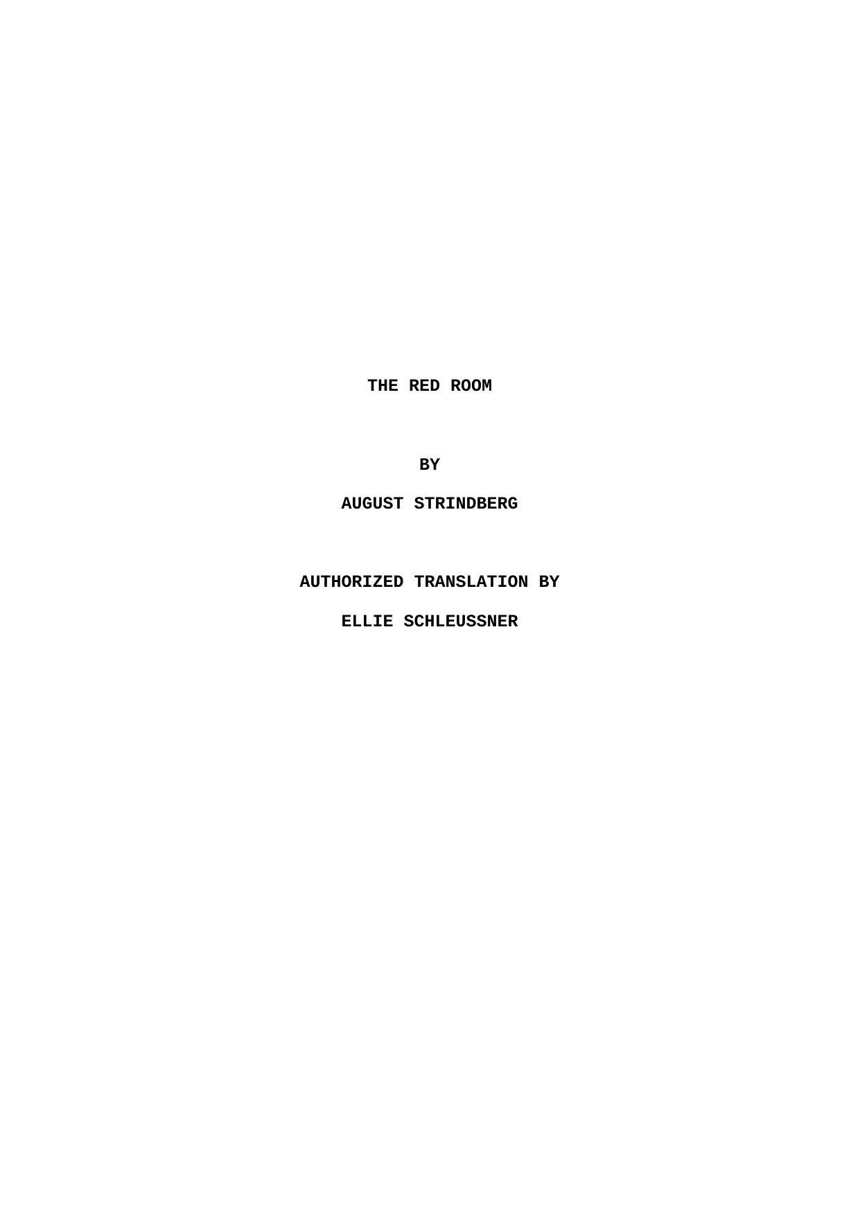The Red Room by August STRINDBERG