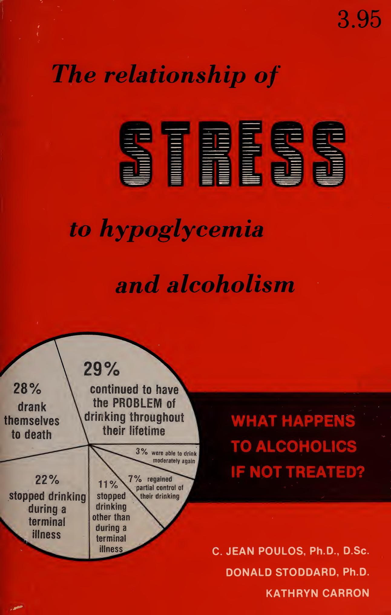 The Relationship of Stress to Hypoglycemia and Alcoholism with Diets by Kathryn Carron Poulos C. Jean Poulos & Donald Stoddard
