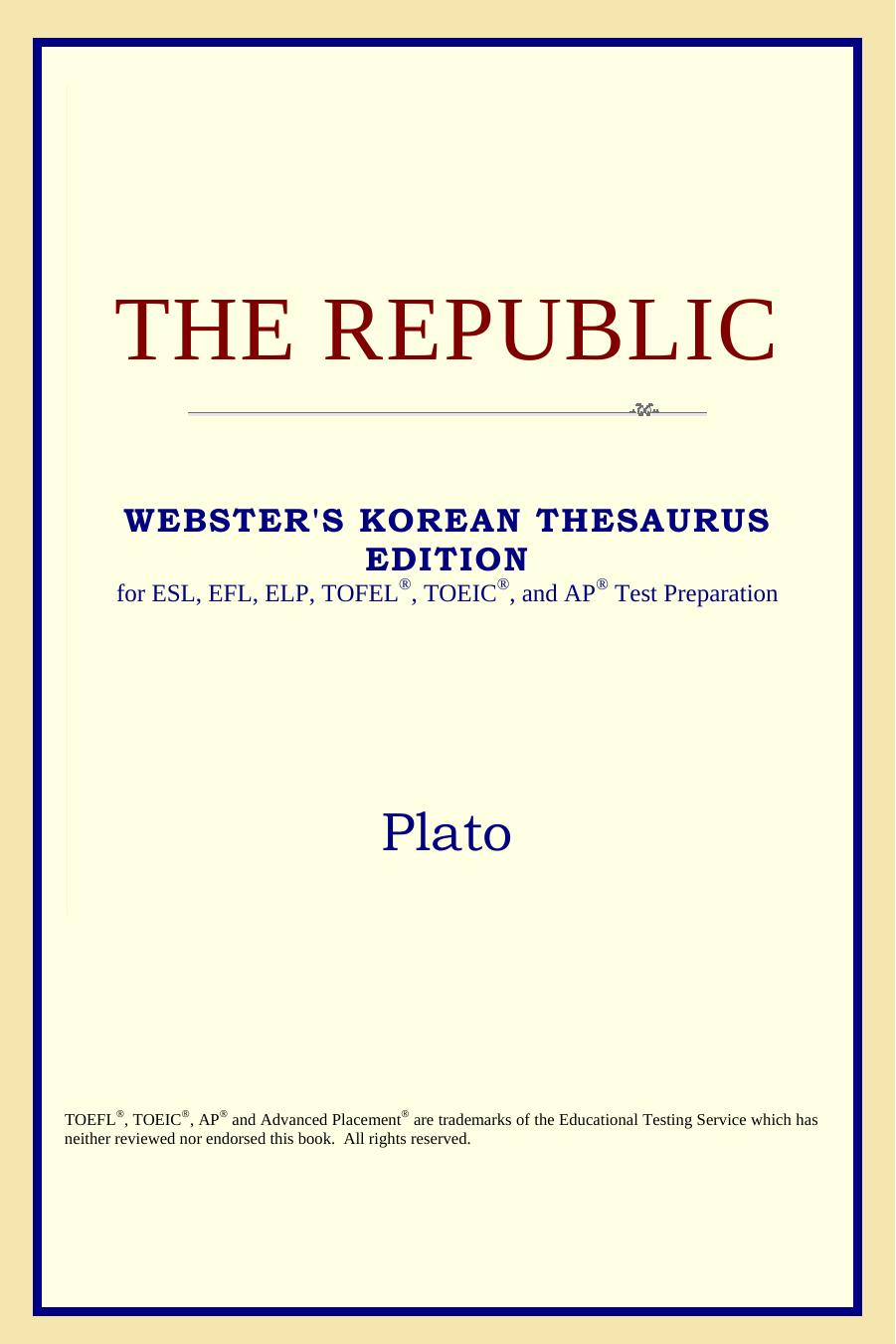 The Republic (Webster's Korean Thesaurus Edition) by Plato
