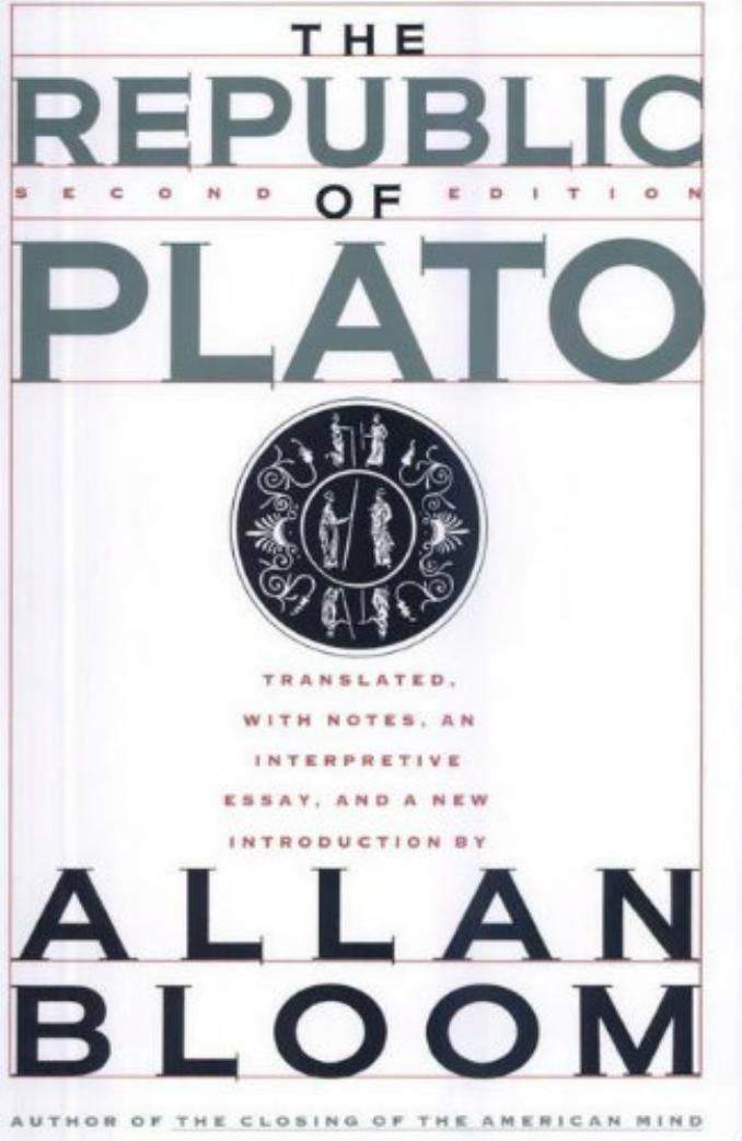 The Republic (trans. Bloom) by Plato