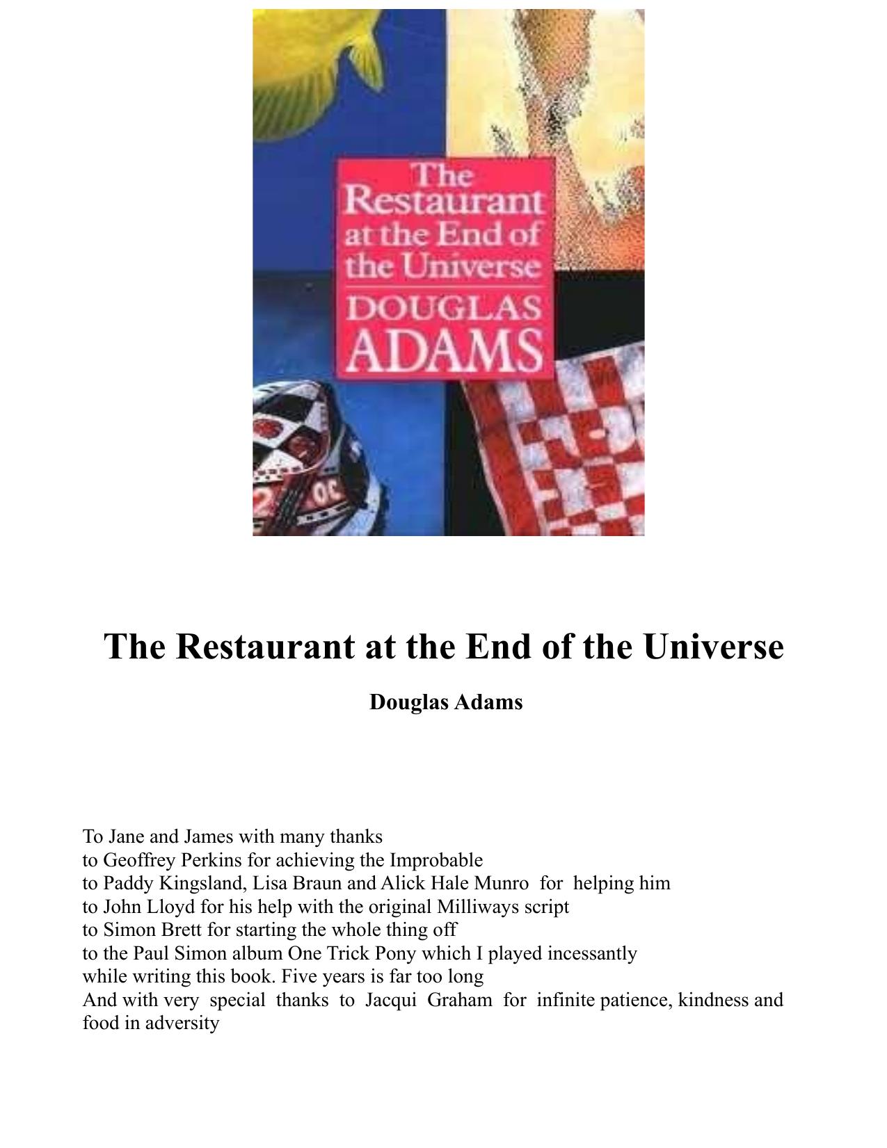 The Restaurant at the End of the Universe by Douglas Adams