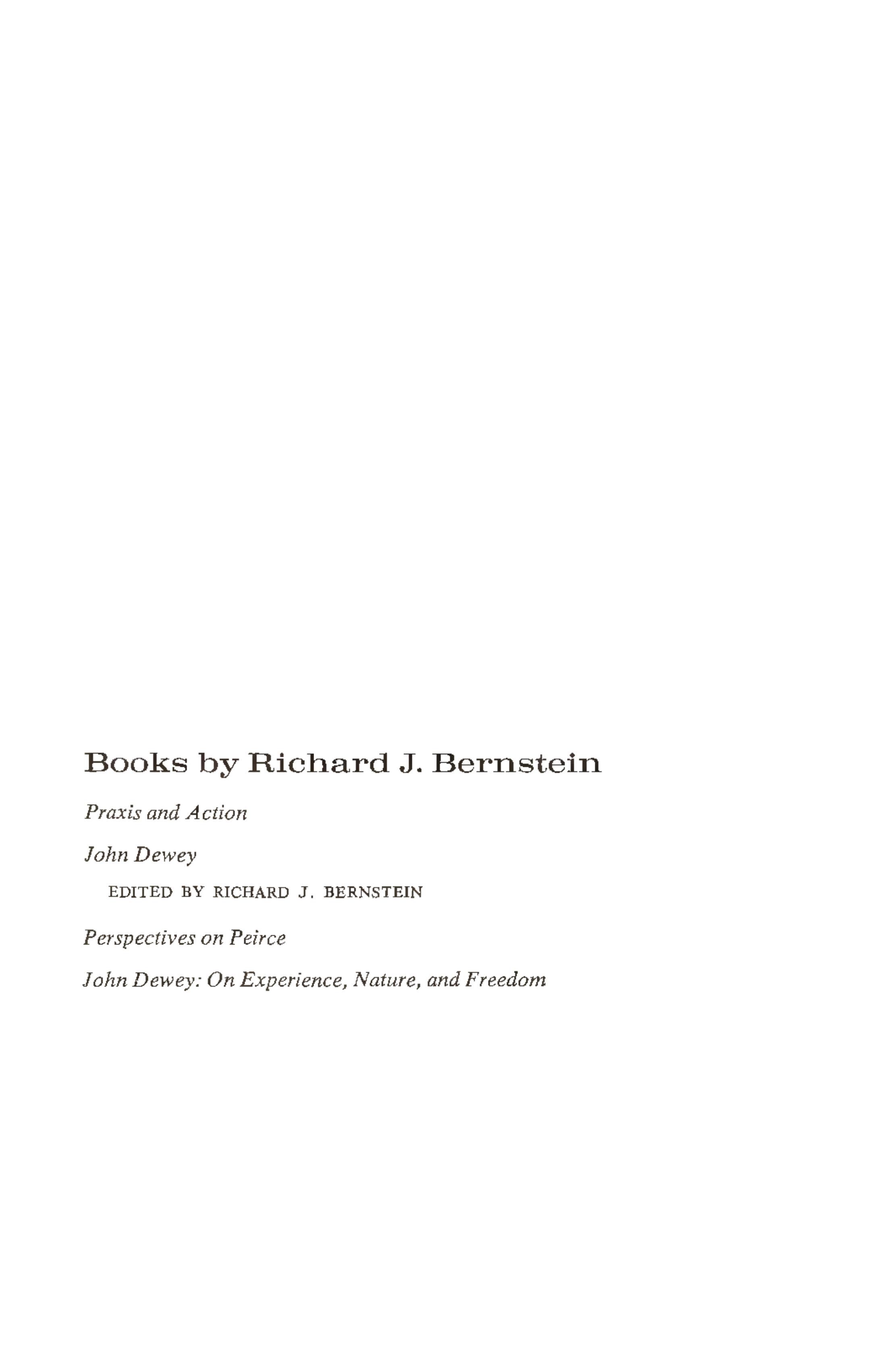 The Restructuring of Social and Political Theory by Richard J. Bernstein