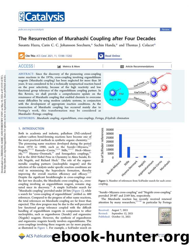 The Resurrection of Murahashi Coupling after Four Decades by Susanta Hazra Carin C. C. Johansson Seechurn Sachin Handa & Thomas J. Colacot