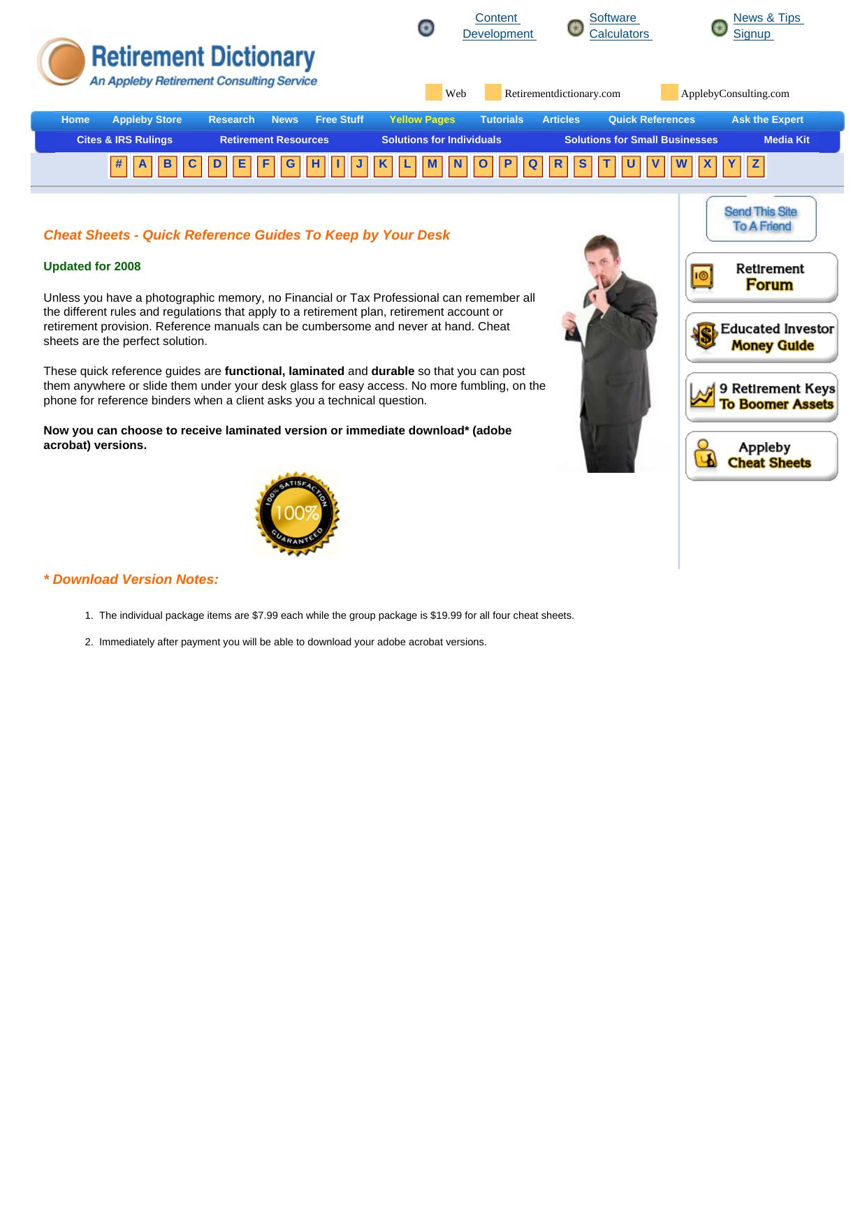 The Retirement Dictionary Cheet Sheets.. by Best of Kuszter's Collection