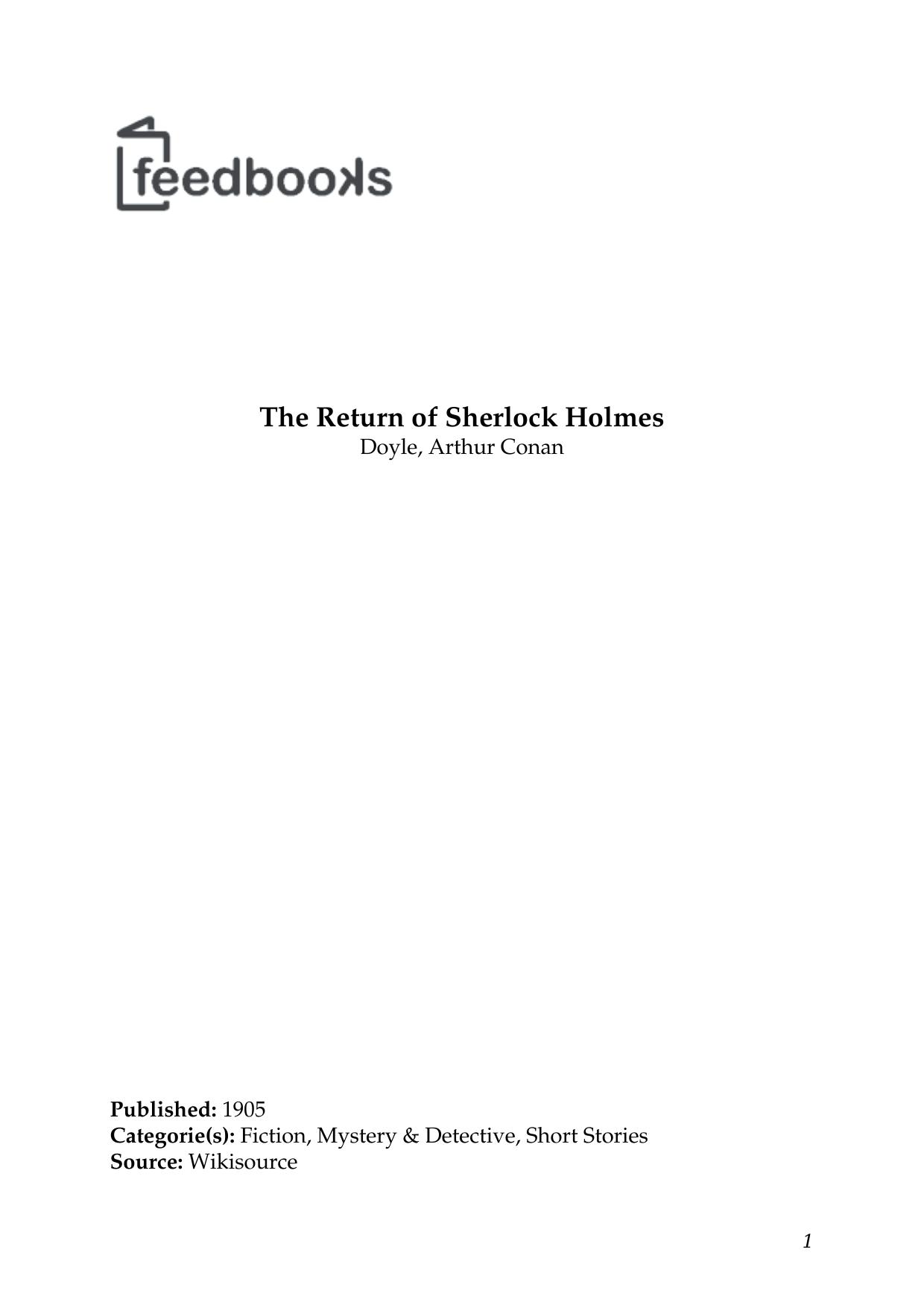 The Return of Sherlock Holmes by Doyle Arthur Conan