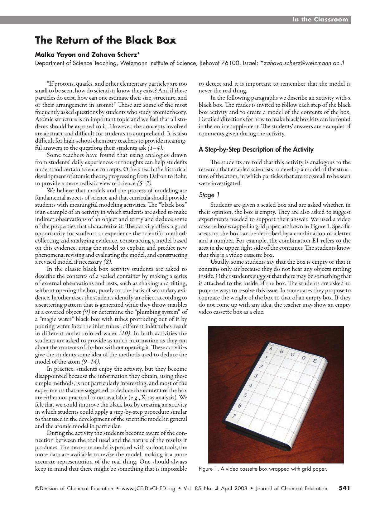 The Return of the Black Box by Malka Yayon and Zahava Scherz