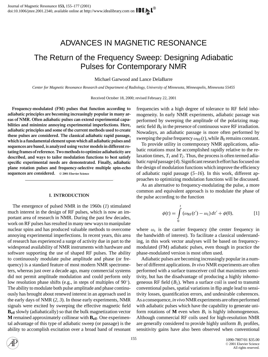The Return of the Frequency Sweep: Designing Adiabatic by Garwood M. et al