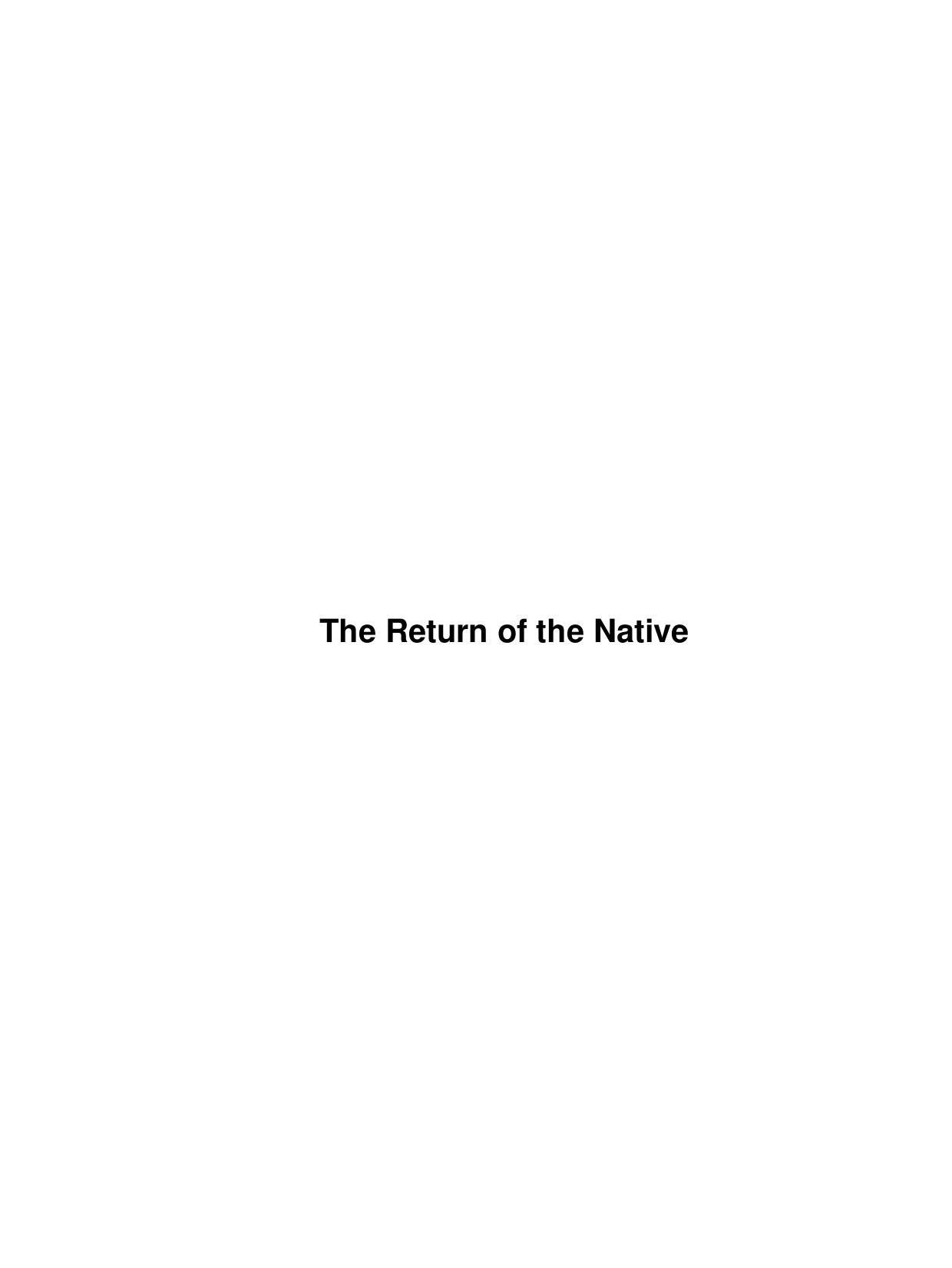 The Return of the Native by Unknown
