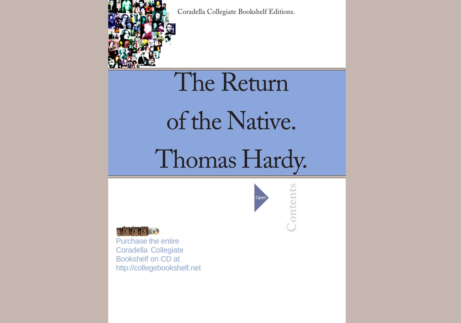 The Return of the Native by published by Coradella Collegiate Bookshelf Editions