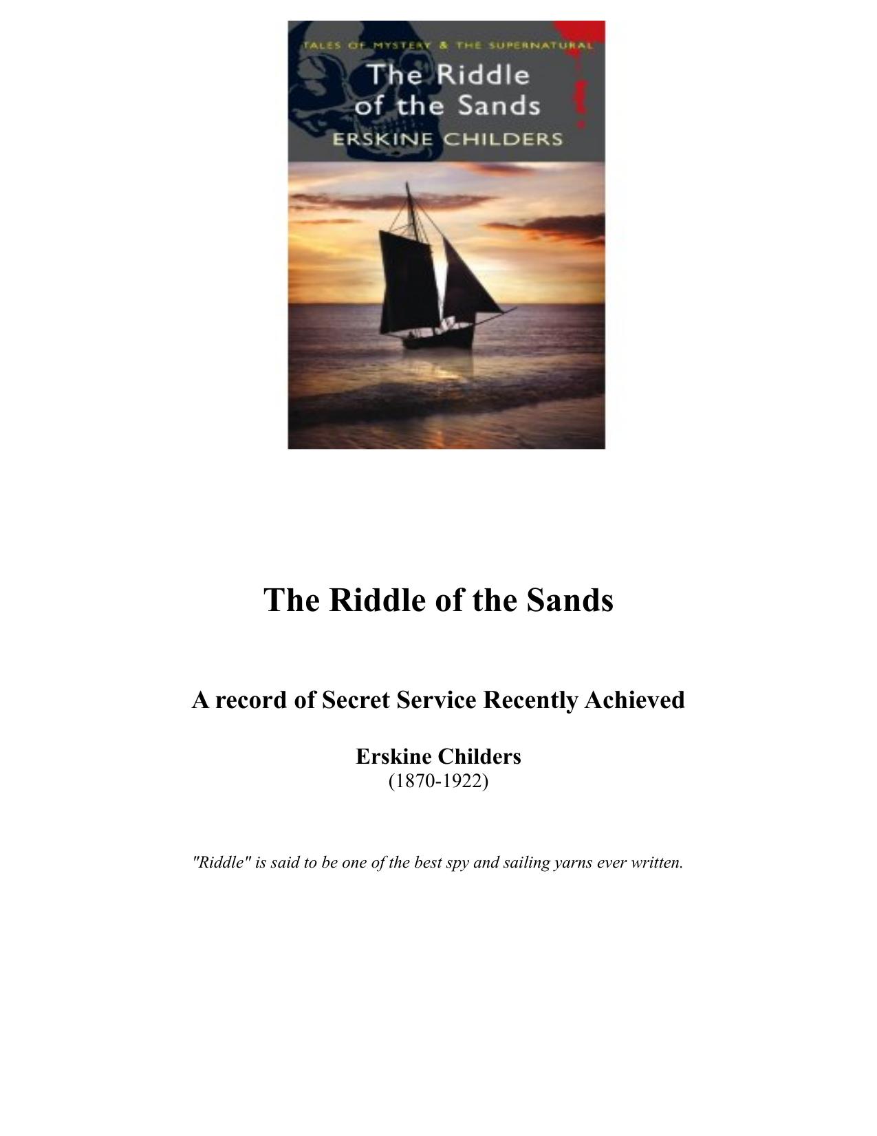 The Riddle of the Sands by Erskine Childers