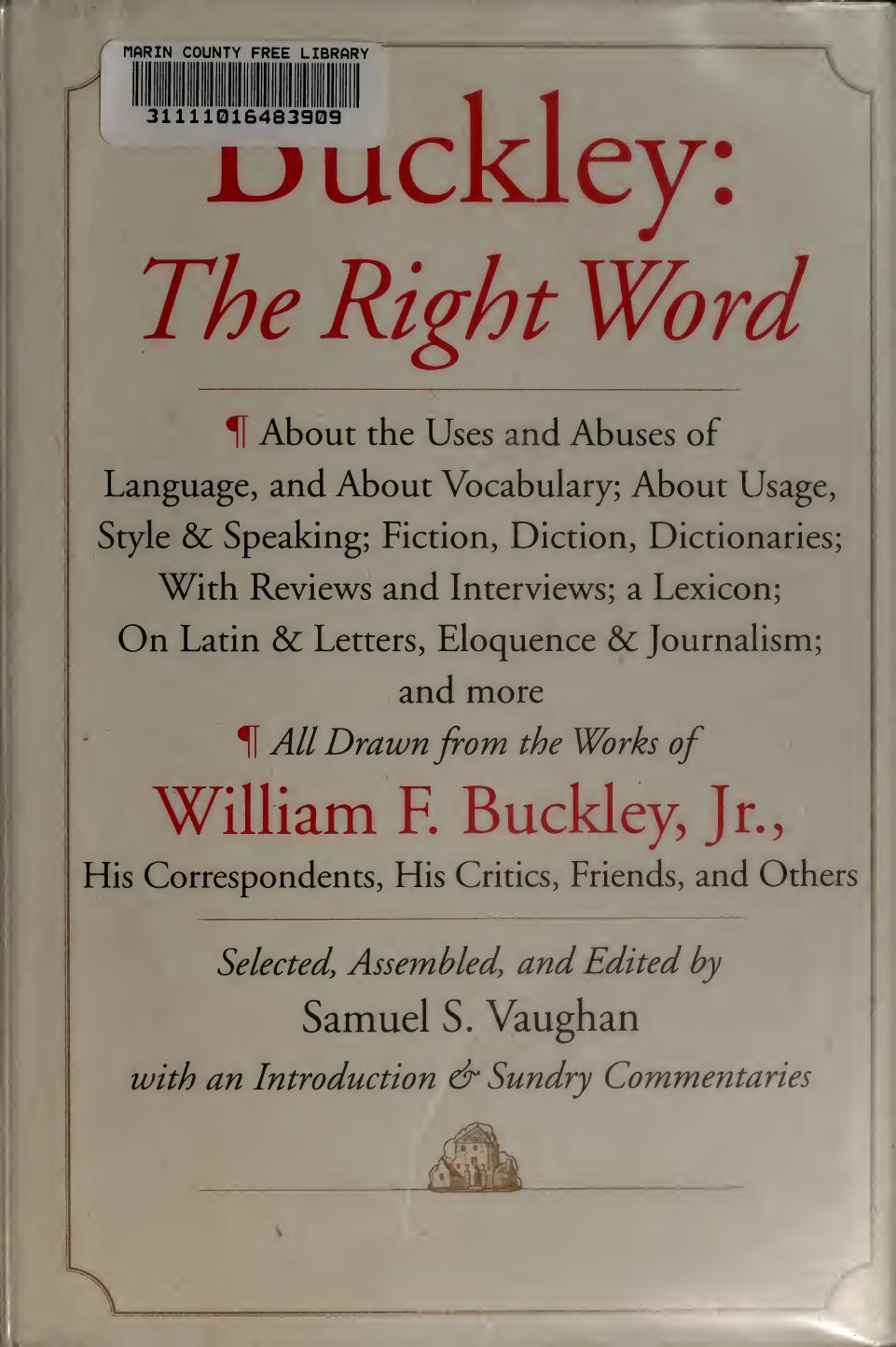 The Right Word by William F. Buckley Jr