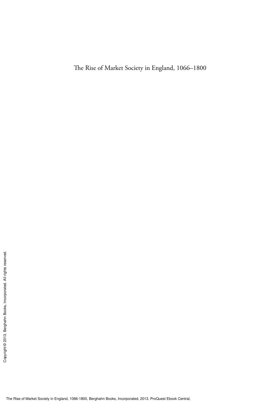 The Rise of Market Society in England, 1066-1800 by Christiane Eisenberg