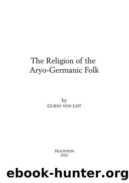The Rita of the Aryo-Germanic Folk by Guido von List