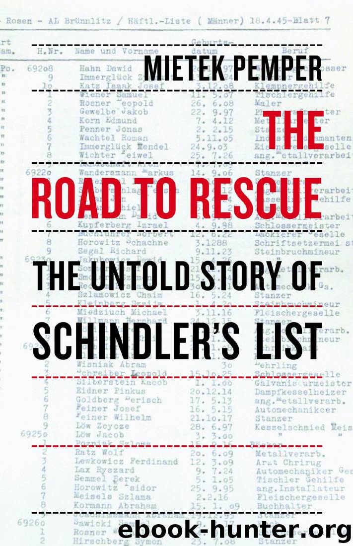 The Road to Rescue: The Untold Story of Schindler's List by Mietek Pemper