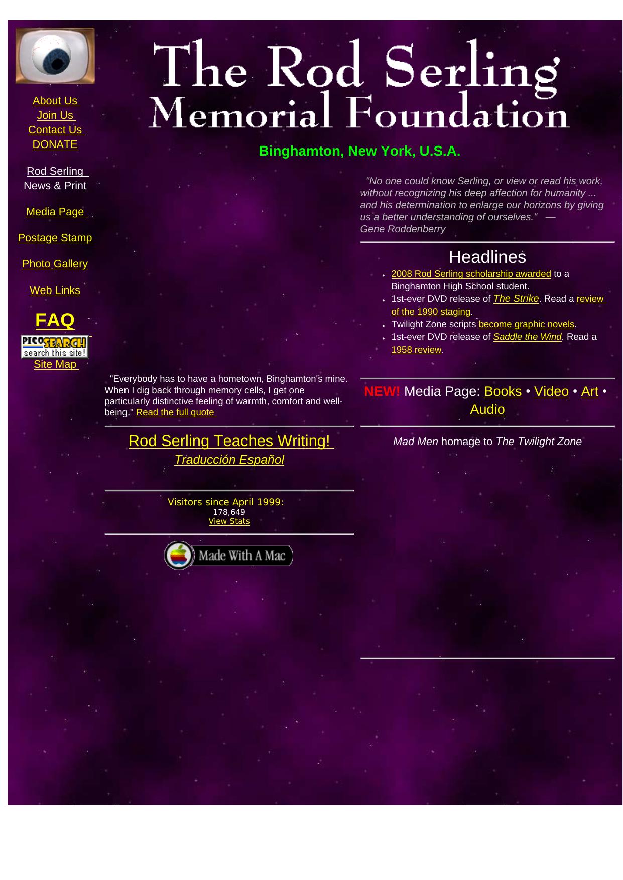 The Rod Serling Memorial Foundation. by Best of Kuszter's Collection