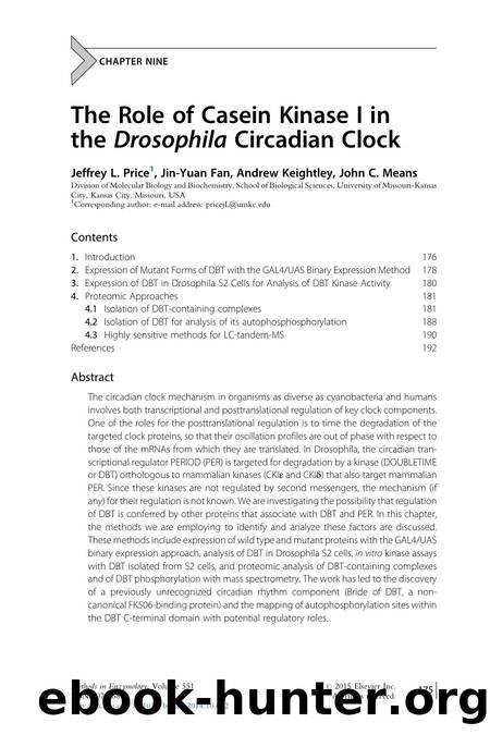 The Role of Casein Kinase I in the Drosophila Circadian Clock by Jeffrey L. Price & Jin-Yuan Fan & Andrew Keightley & John C. Means