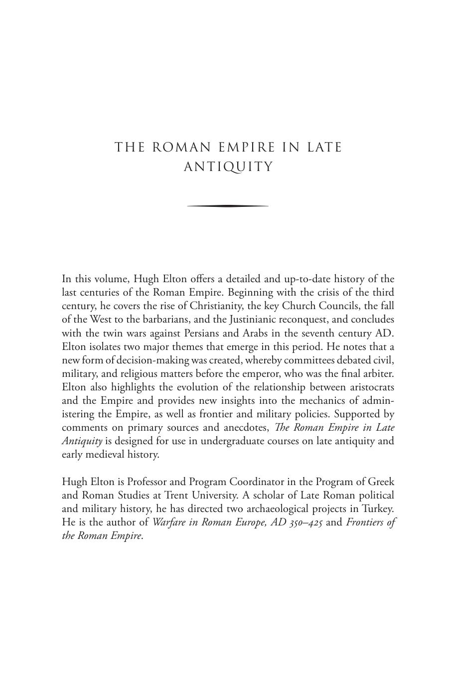 The Roman Empire In Late Antiquity: A Political And Military History by Hugh Elton